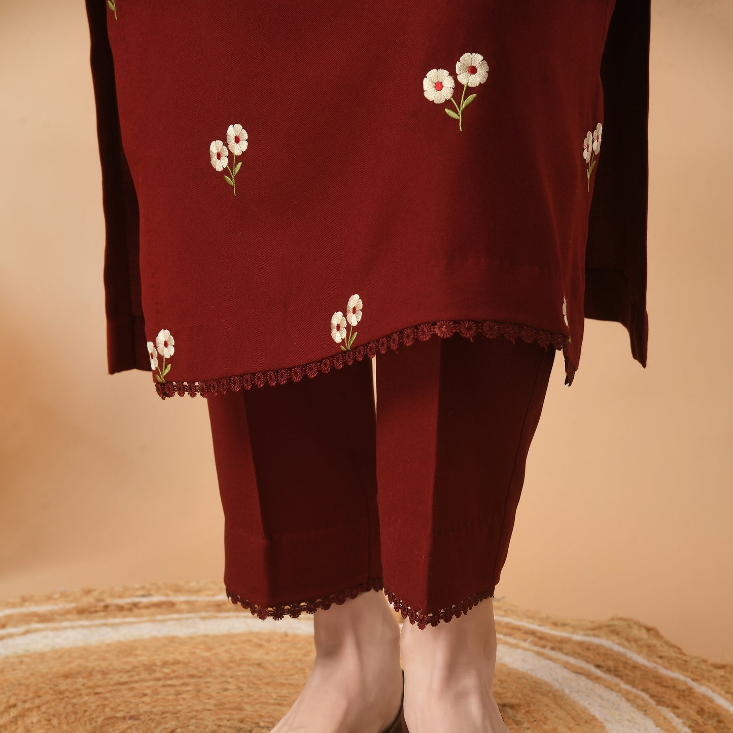 Woollen Embroidered Kurta Set