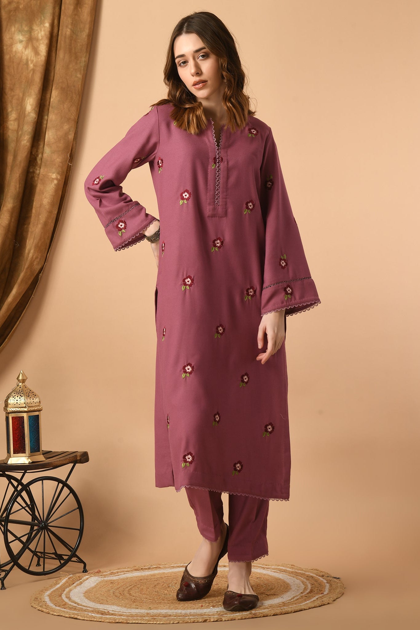 Woollen Embroidered Kurta Set