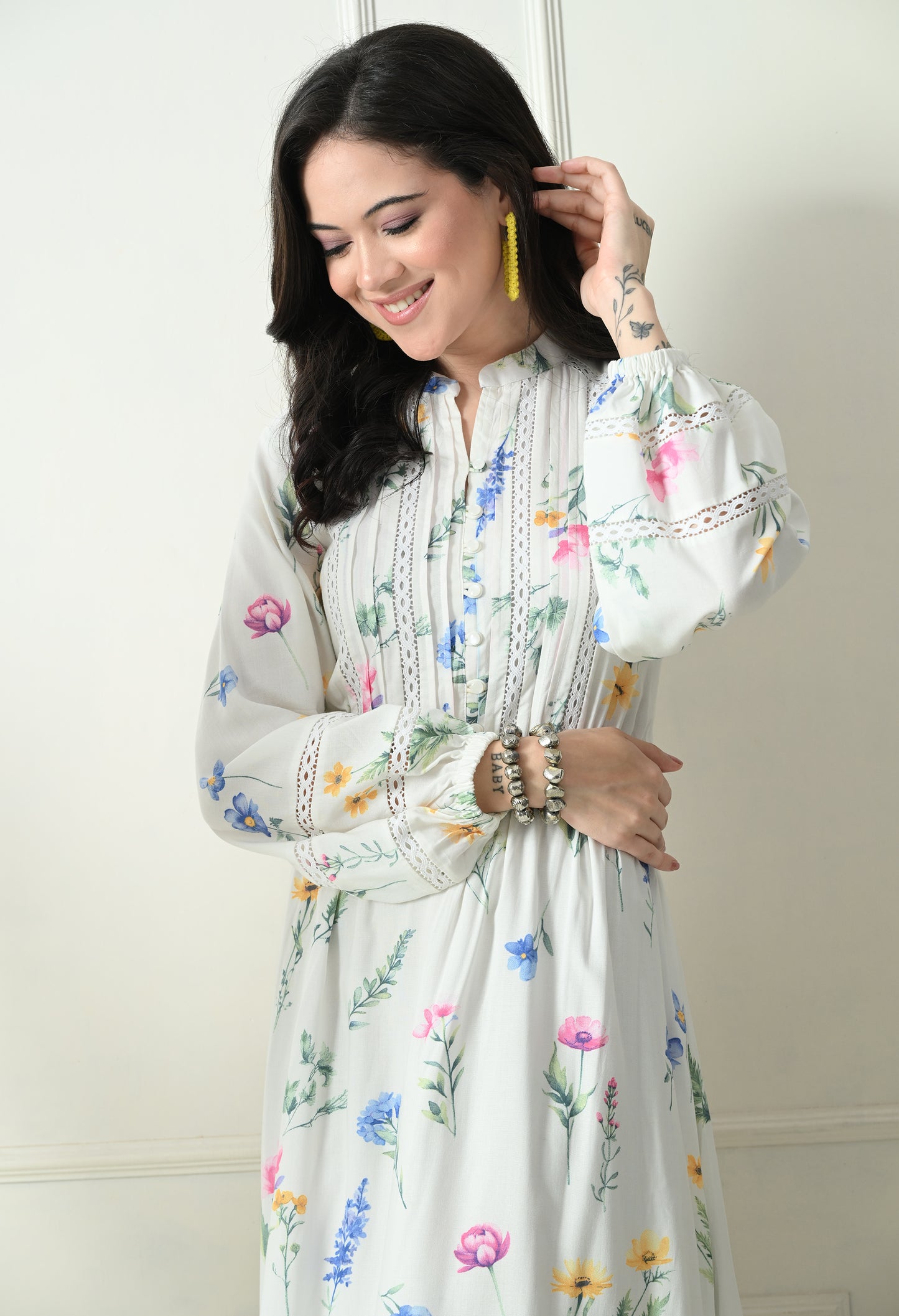 White Floral Maxi Dress