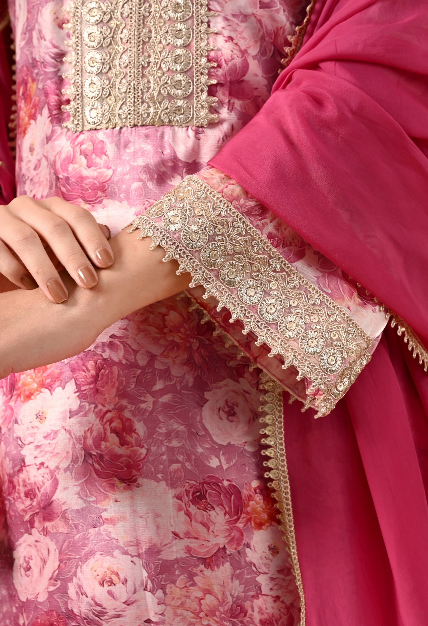 Magenta Organza Suit Set