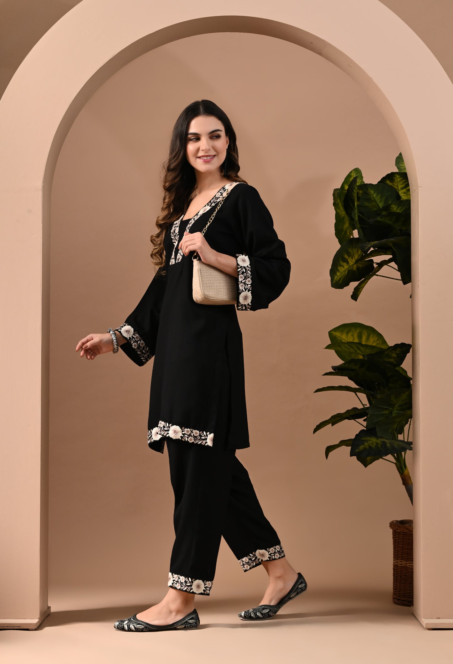 Black Woollen Coord Set