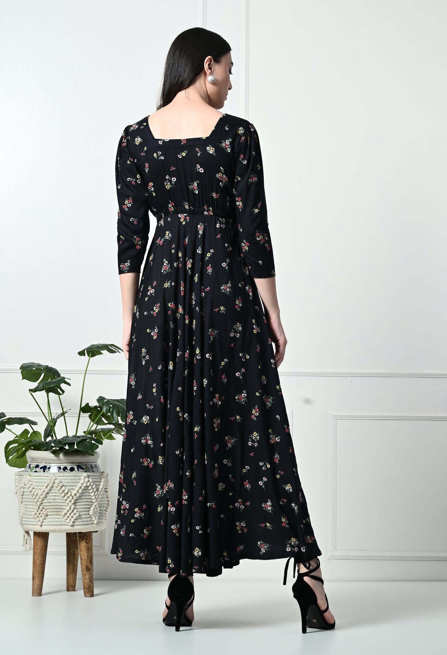 Black Floral Maxi Dress