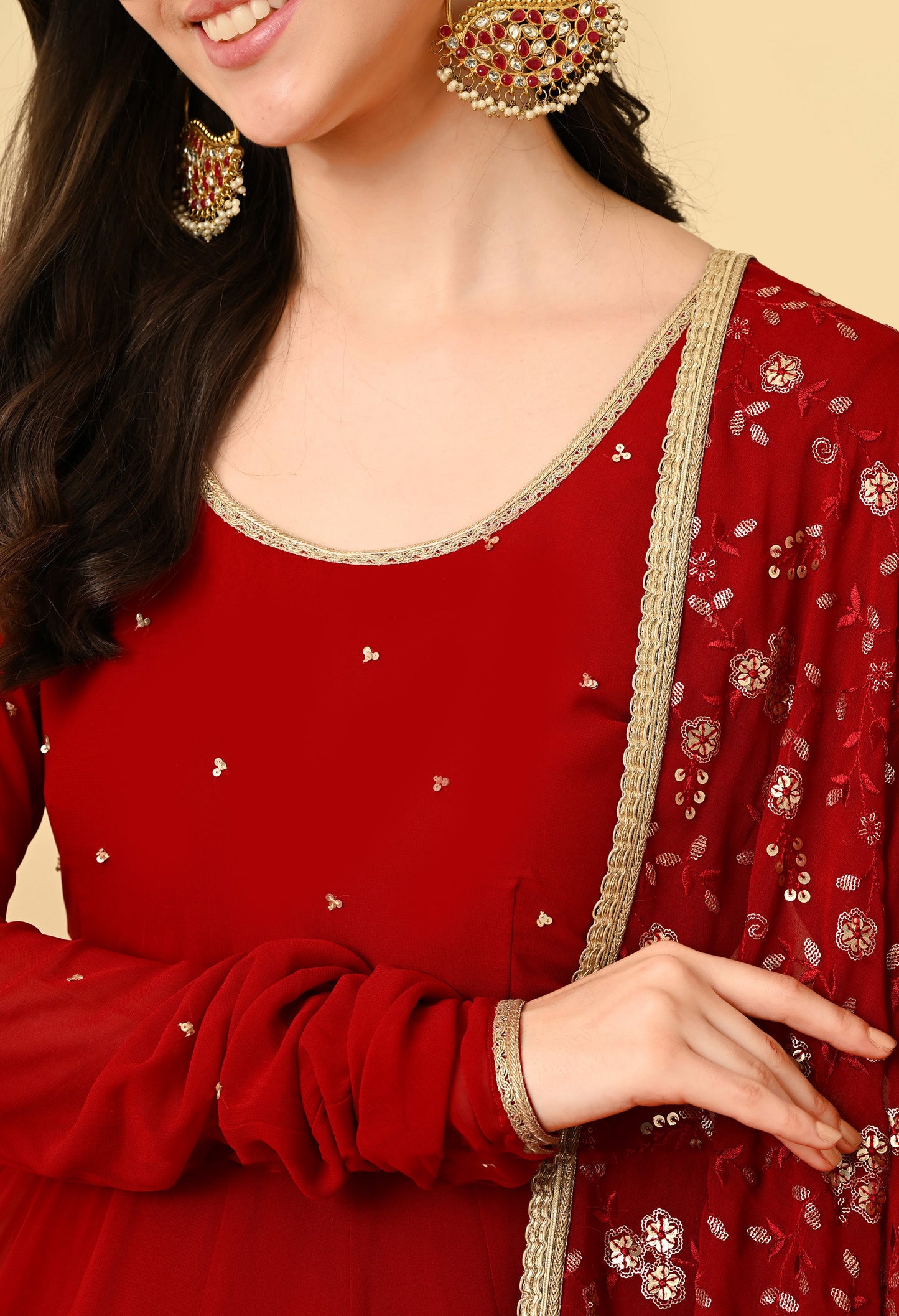 Red Georgette Anarkali
