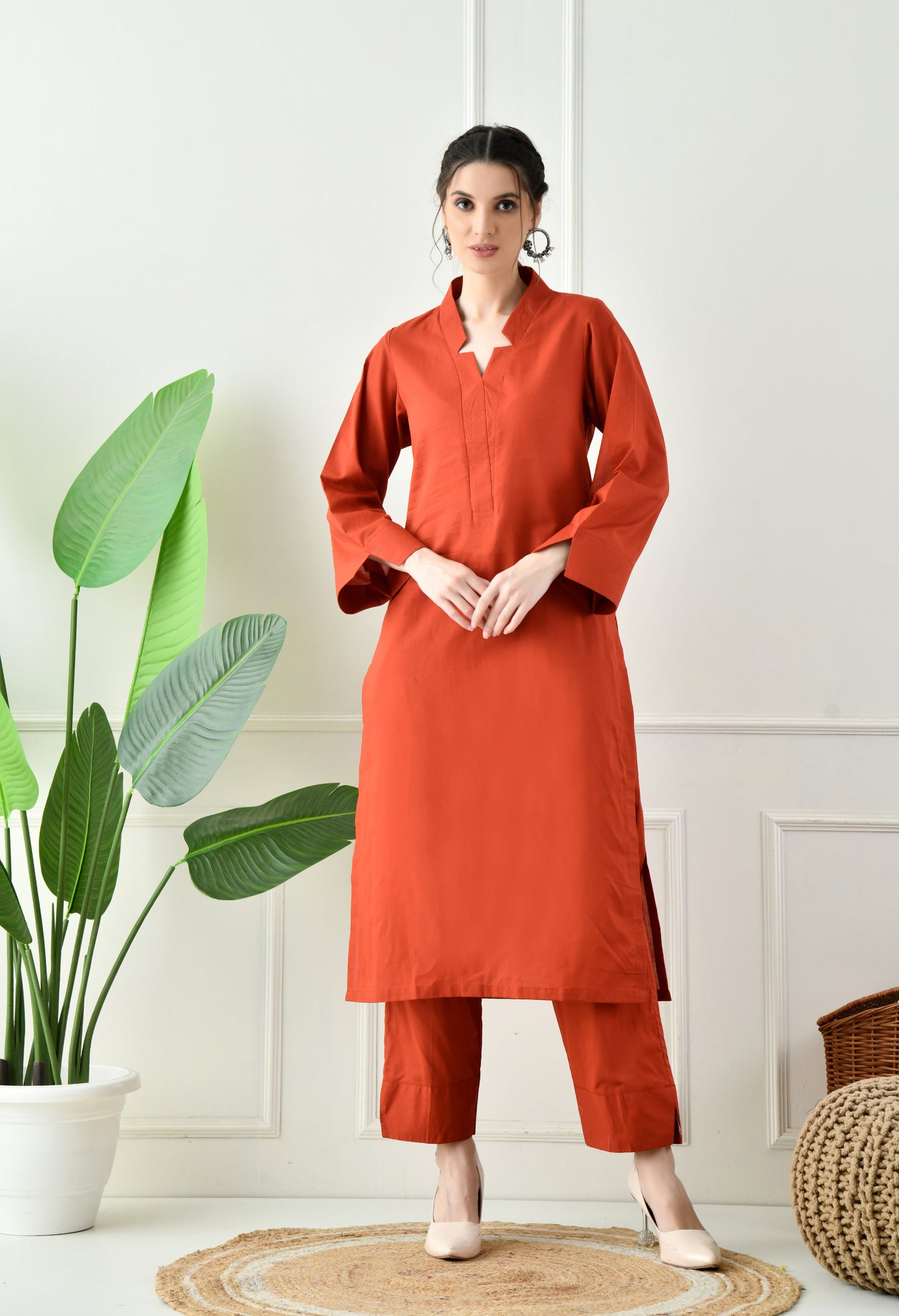 Rust Cotton Coord Set