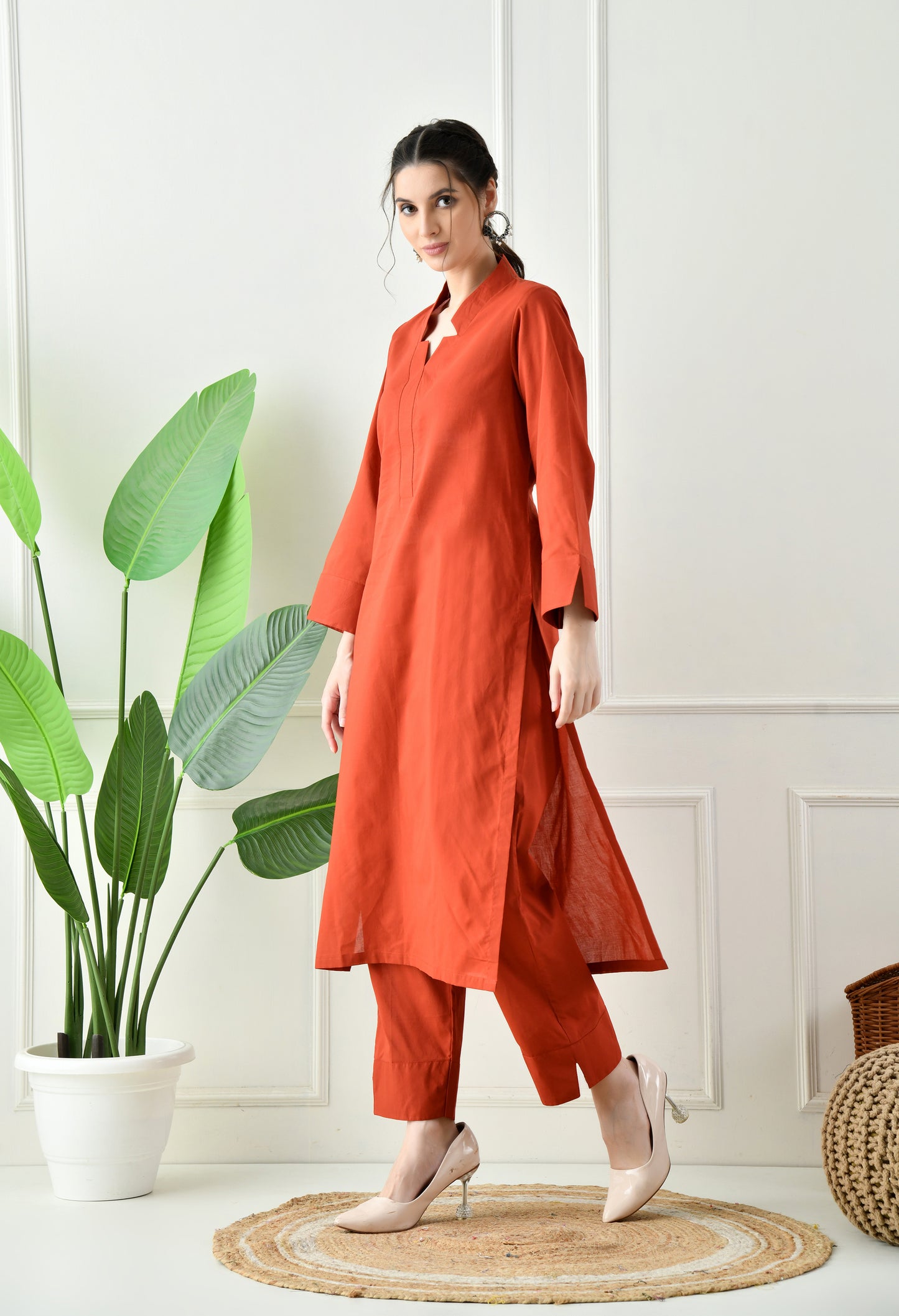 Rust Cotton Coord Set