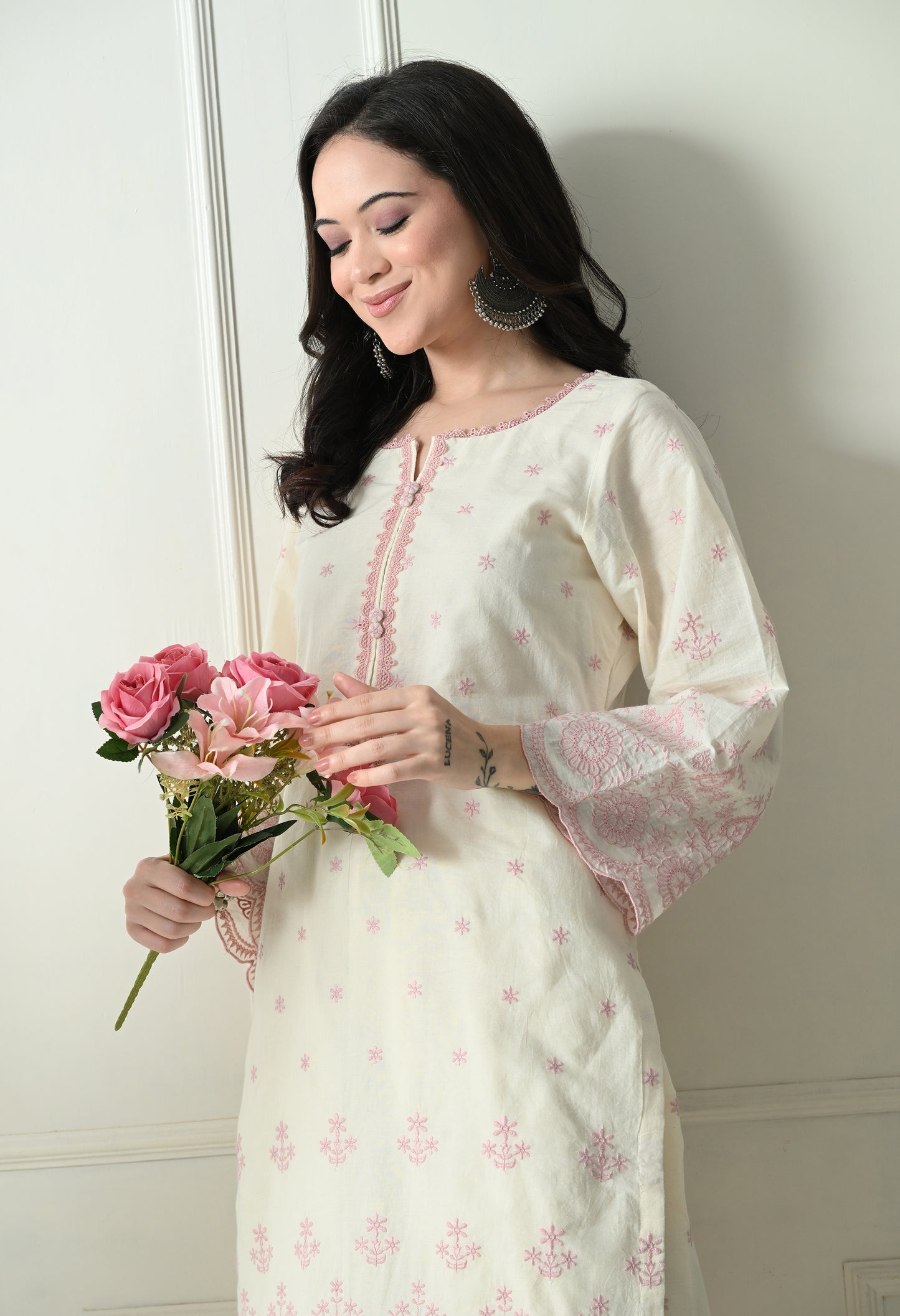 Ivory and Pink Coord Set