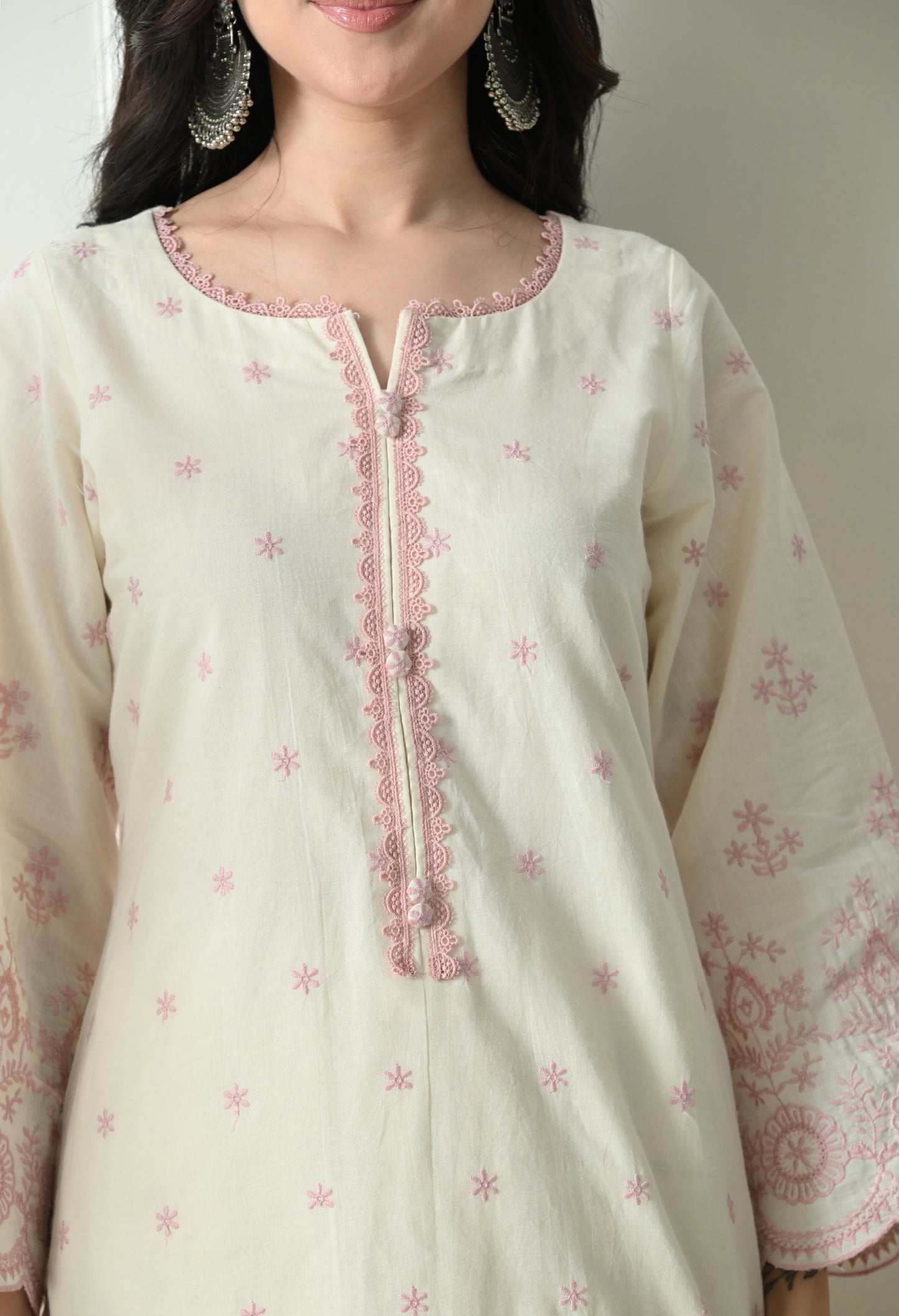 Ivory and Pink Coord Set
