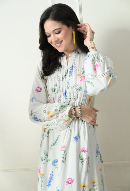 White Floral Maxi Dress
