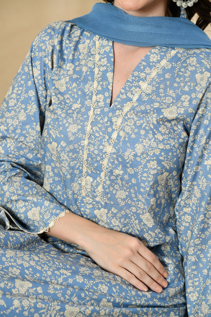 Blue Floral Suit