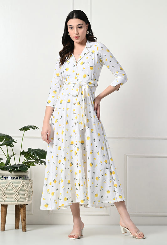 Ivory Floral Maxi Dress