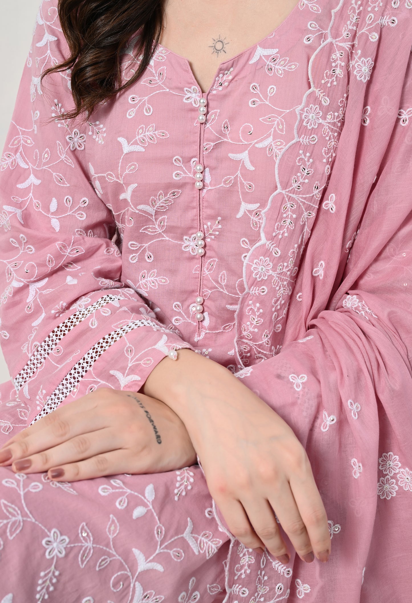 Embroidered Pink Suit