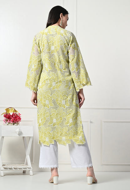 Green Cutwork Kurta Set