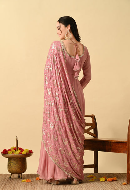 Romantic PInk Georgette Anarkali