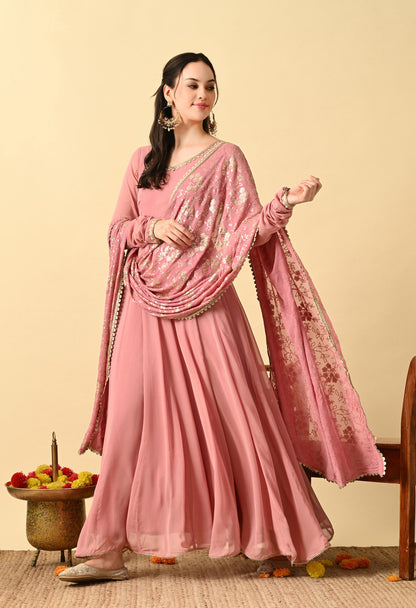 Romantic PInk Georgette Anarkali