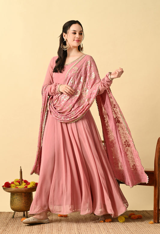 Romantic PInk Georgette Anarkali