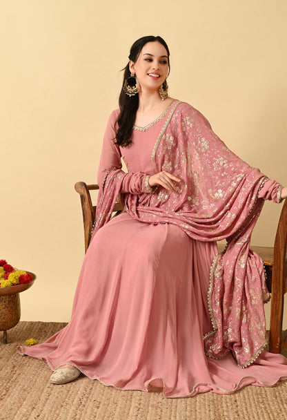 Romantic PInk Georgette Anarkali