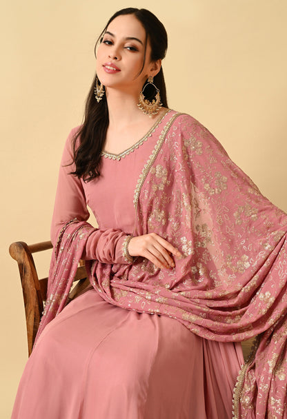 Romantic PInk Georgette Anarkali