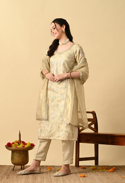 Golden Embroidered Suit Set