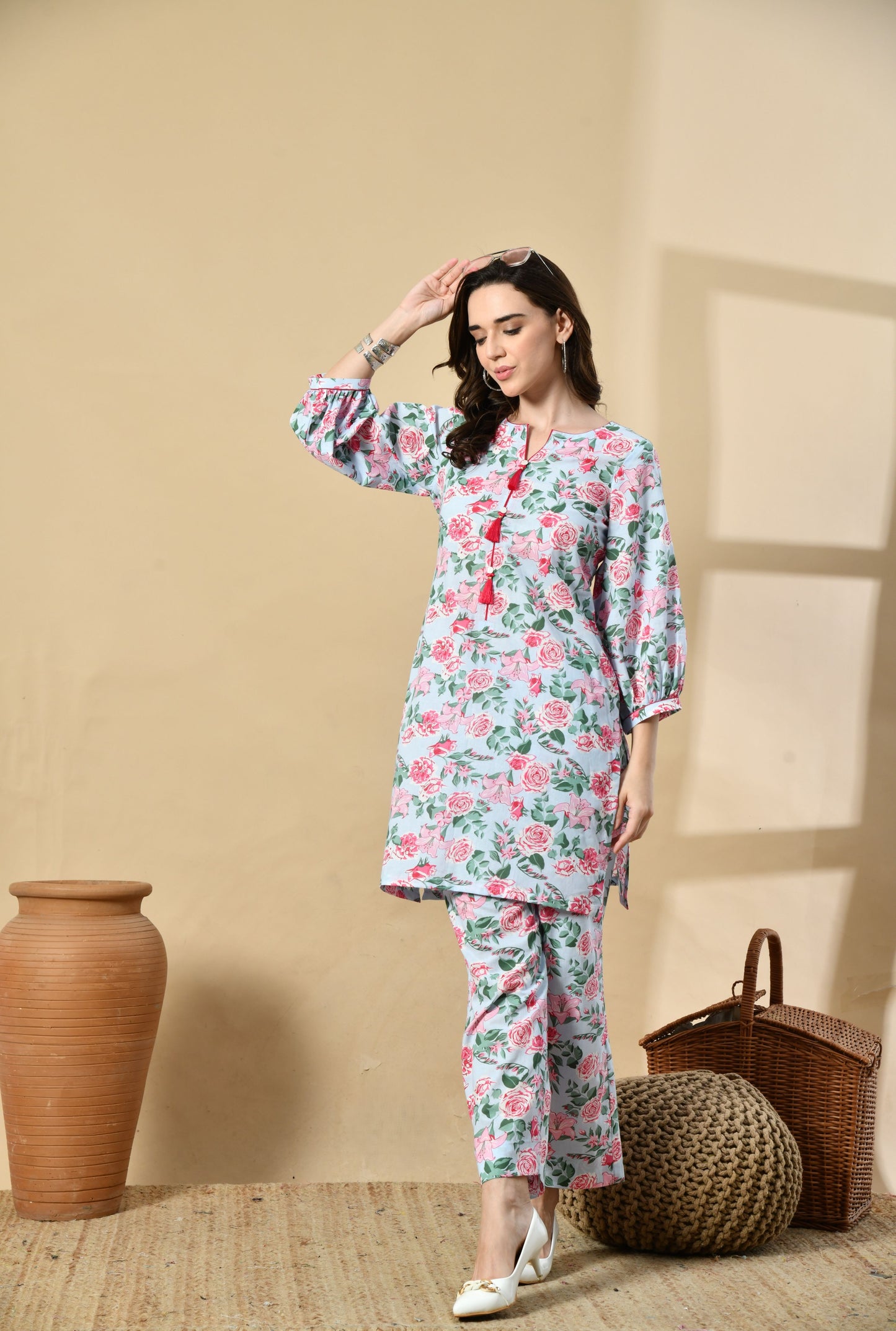 Blue Floral Coord Set