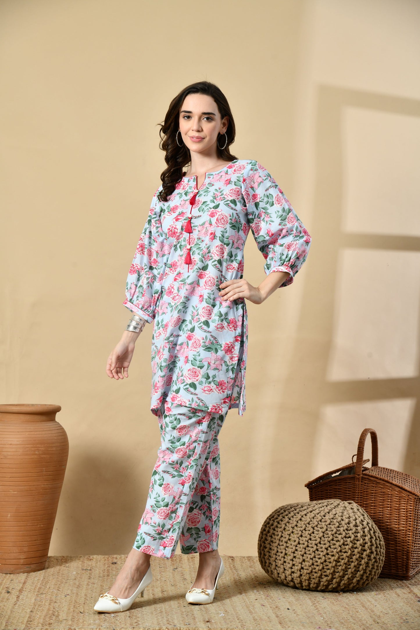 Blue Floral Coord Set